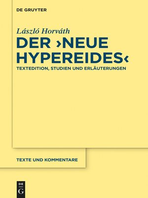 cover image of Der "Neue Hypereides"